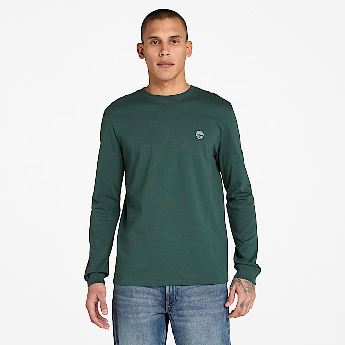 Langrmet Dunstan River Tshirt til mnd i mrkegrn TBL Grn ALT1