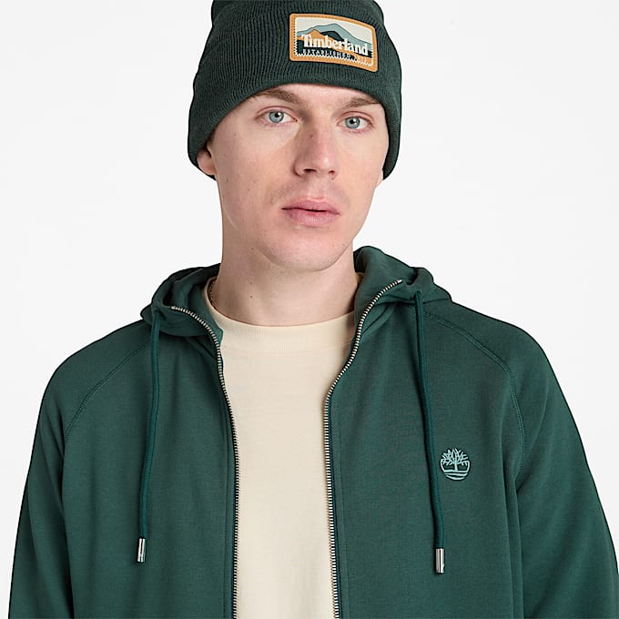 Exeter River Brushback FullZip Hoodie for Men in Dark Green TBL Green ALT3