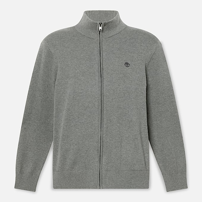 Williams River Cotton FullZip Jumper for Men in Grey TBL Grey HERO