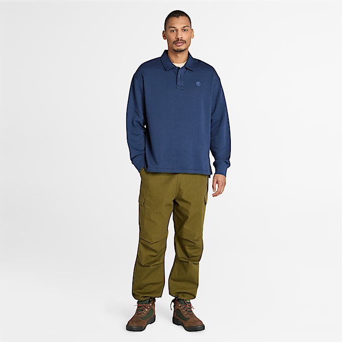 Felpa Stile Polo da Uomo in blu scuro TBL blu ALT2