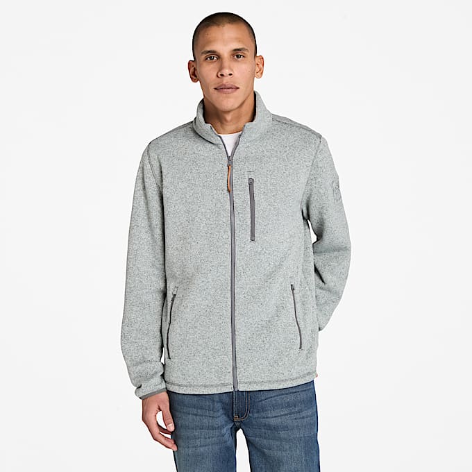 Melange Fleece Jacket for Men in Dark Grey TBL Grey ALT1