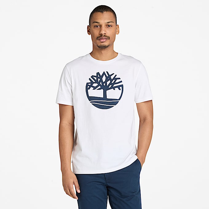 Kennebec River Tree Logo ShortSleeve TShirt for Men in White TBL White ALT1