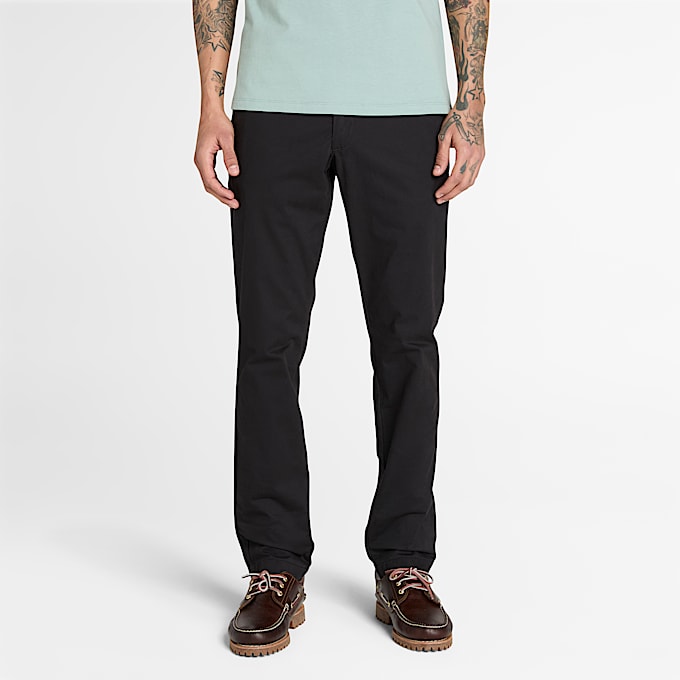 Claremont Twill Chino Slim Trouser for Men in Black TBL Black ALT1