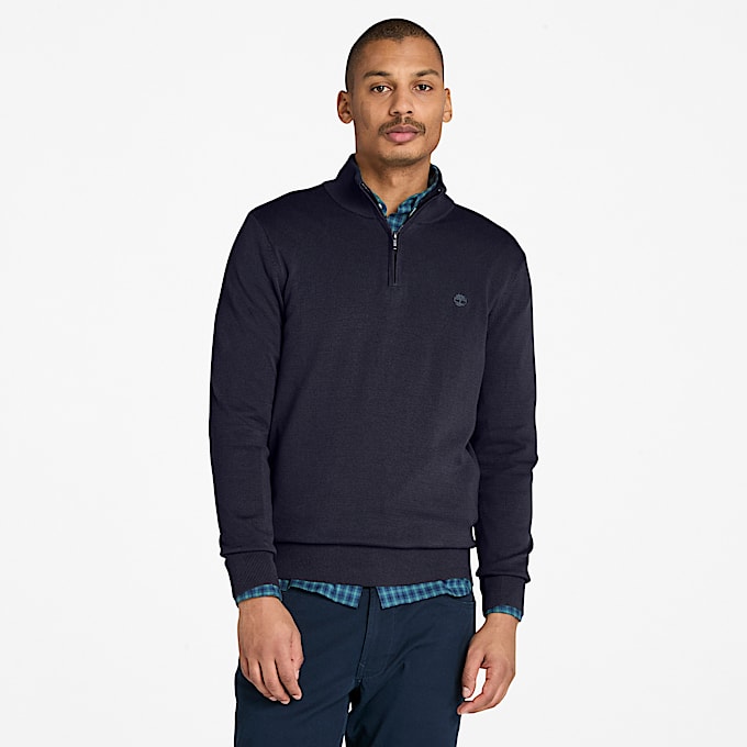 Williams River QuarterZip Jumper for Men in Dark Blue TBL Blue ALT1