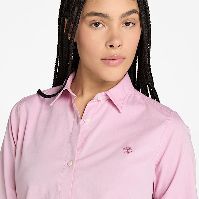 Timberland Oxford LongSleeve Shirt for Women in Pink TBL Pink ALT3