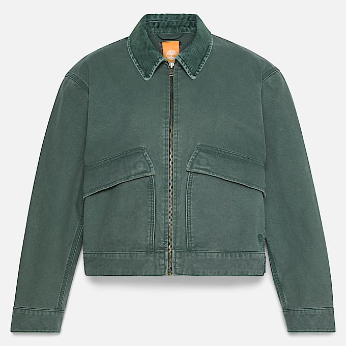 Strafford Washed Canvas Jacket for Women in Dark Green TBL Green HERO