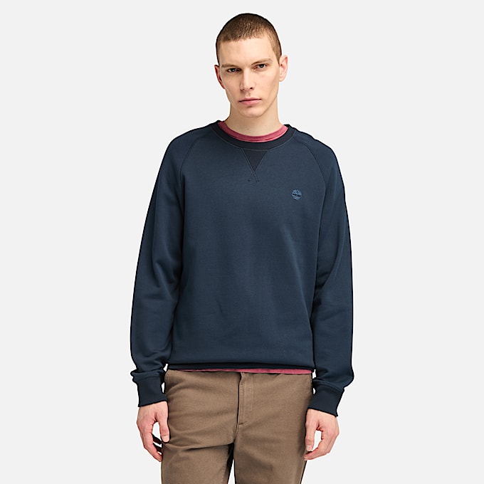 Exeter River Brushed Back Crewneck Sweatshirt for Men in Dark Blue TBL Blue ALT1