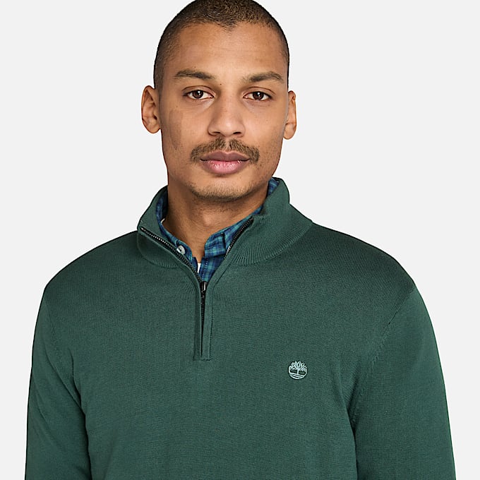 Williams River QuarterZip Jumper for Men in Dark Green TBL Green ALT3