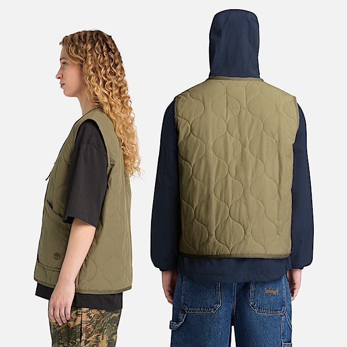 Unisex quiltet vest i grn TBL No Color ALT2