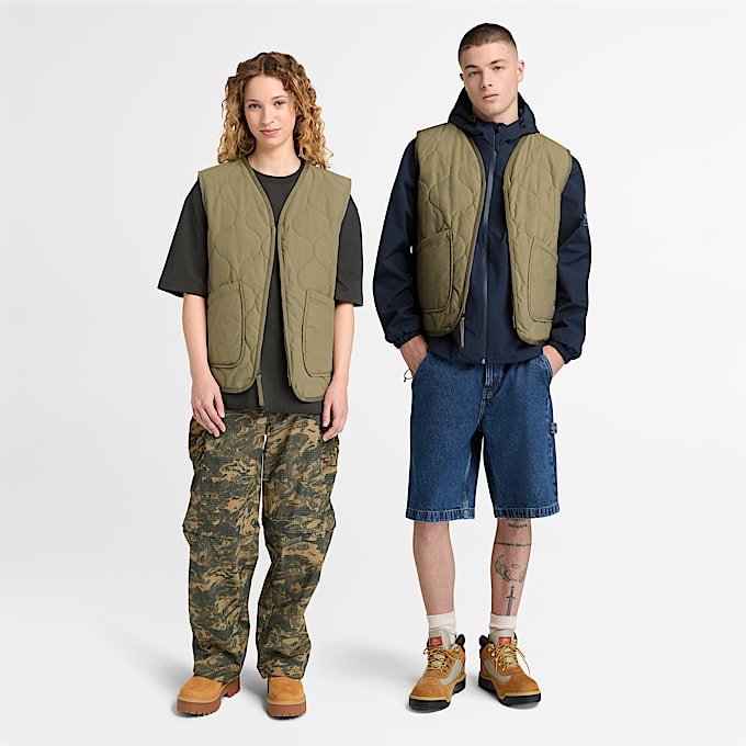 Unisex quiltet vest i grn TBL No Color ALT1