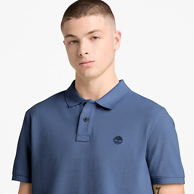 Millers River Piqu Poloshirt met korte mouwen voor heren in donkerblauw TBL No Color ALT3