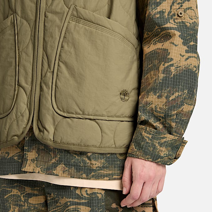 Unisex quiltet vest i grn TBL No Color ALT4