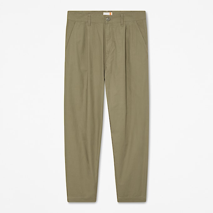 Claremont Poplin Pleated Chino Trouser fr herr i grn TBL Grn HERO