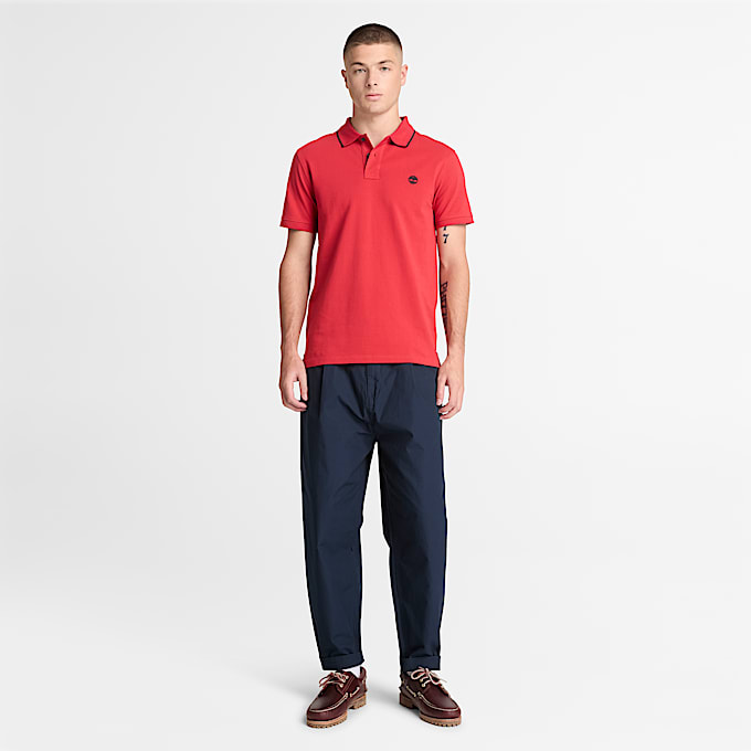 Claremont Poplin Pleated Chino Trouser fr herr i mrkbl TBL Bl ALT2