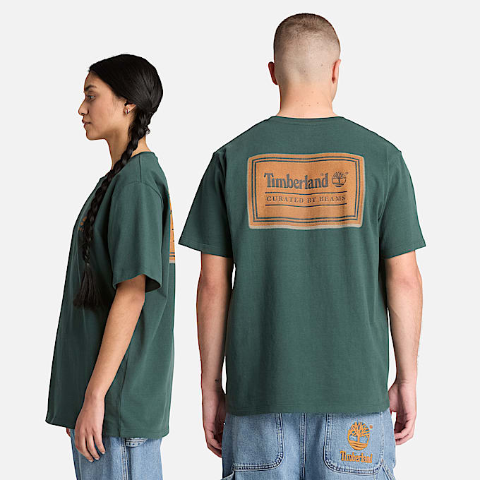 All Gender Timberland x BEAMS BaumwollTShirt mit Print in Dunkelgrn TBL Grn ALT2
