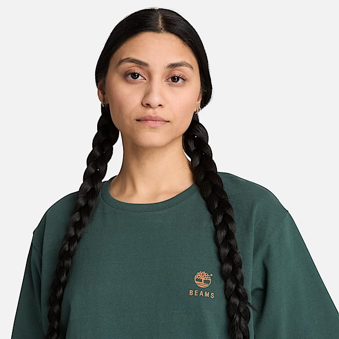 All Gender Timberland x BEAMS BaumwollTShirt mit Print in Dunkelgrn TBL Grn ALT4