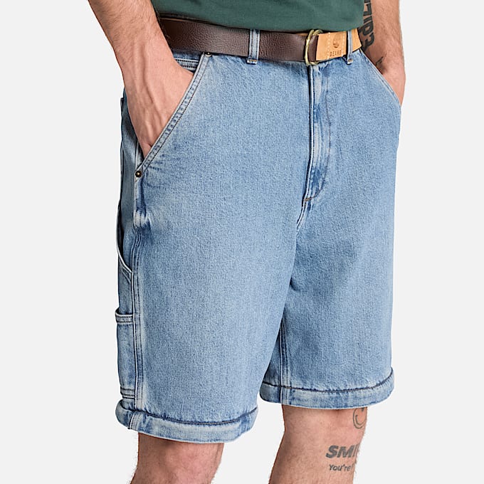 All Gender Timberland x BEAMS CarpenterJeans mit Reiverschluss in Hellblau TBL Blau ALT5