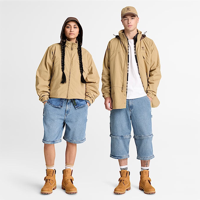 All Gender Timberland x BEAMS NylonWendejacke mit Reiverschluss in Khaki TBL Khaki ALT1