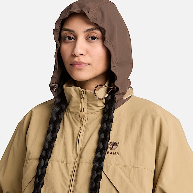 All Gender Timberland x BEAMS NylonWendejacke mit Reiverschluss in Khaki TBL Khaki ALT4