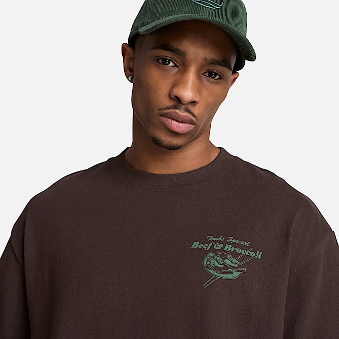 TShirt mit RindfleischundBrokkoliGrafik fr Herren in Dunkelbraun TBL Braun ALT3