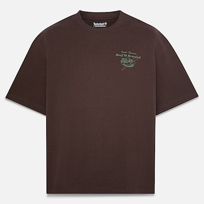 TShirt mit RindfleischundBrokkoliGrafik fr Herren in Dunkelbraun TBL Braun HERO
