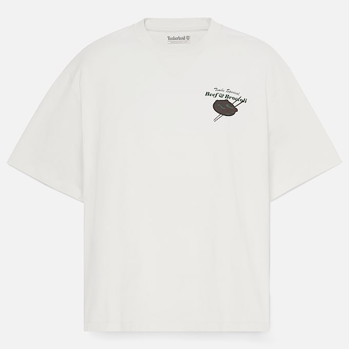 TShirt mit RindfleischundBrokkoliGrafik fr Herren in Wei TBL Wei HERO