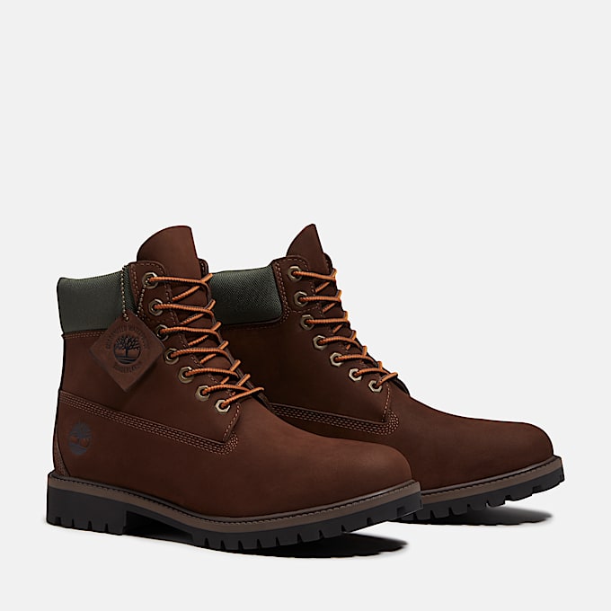 Wasserdichter Timberland Heritage 6Inch Boot fr Herren in DunkelbraunGelb TBL Braun ALT4