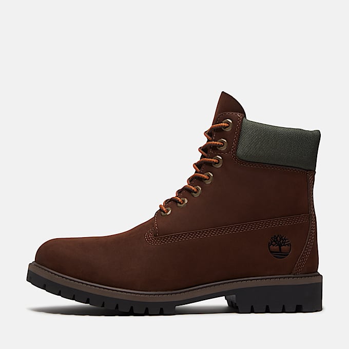 Wasserdichter Timberland Heritage 6Inch Boot fr Herren in DunkelbraunGelb TBL Braun ALT8