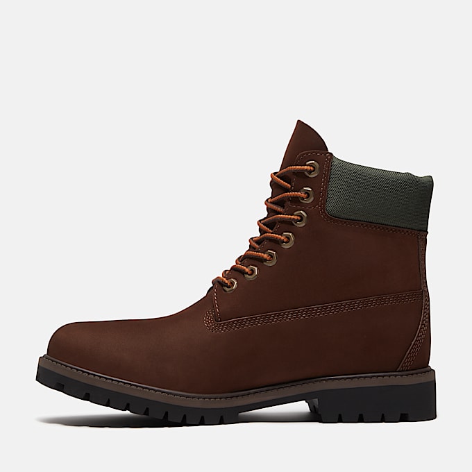 Wasserdichter Timberland Heritage 6Inch Boot fr Herren in DunkelbraunGelb TBL Braun ALT6
