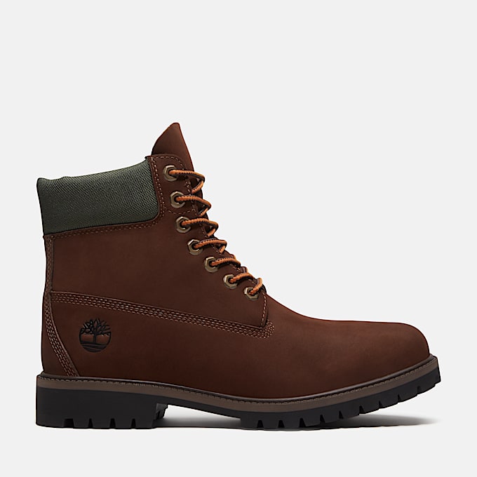 Wasserdichter Timberland Heritage 6Inch Boot fr Herren in DunkelbraunGelb TBL Braun HERO
