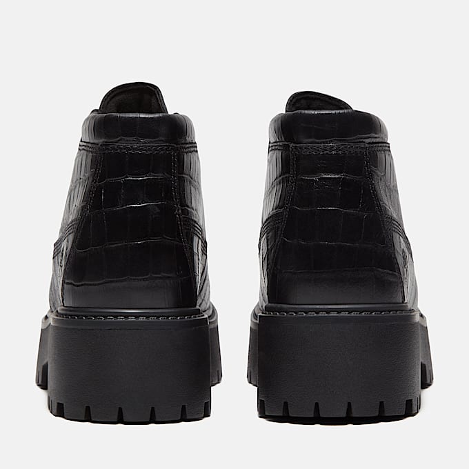 Halbhoher Stone Street Boot mit Plateausohle fr Damen in Schwarz TBL Schwarz ALT5