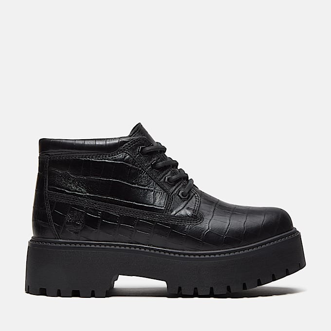 Halbhoher Stone Street Boot mit Plateausohle fr Damen in Schwarz TBL Schwarz HERO