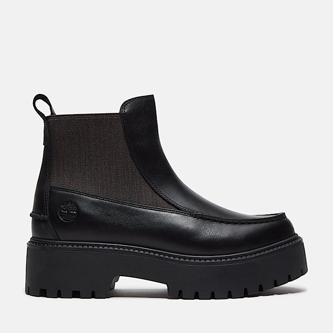 Stone Street Chelsea Boot mit Plateausohle fr Damen in Schwarz TBL Schwarz HERO