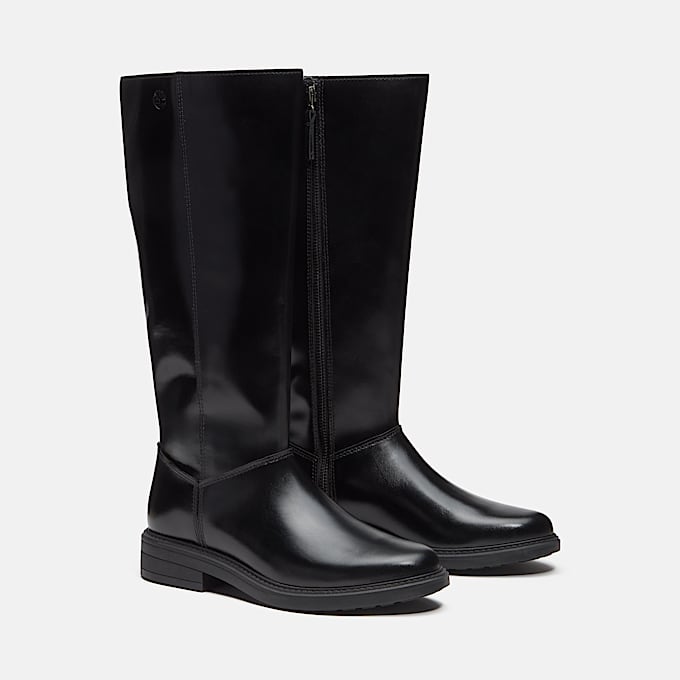 Hoher Stormbucks Boot mit Seitenreiverschluss fr Damen in Schwarz TBL Schwarz ALT4