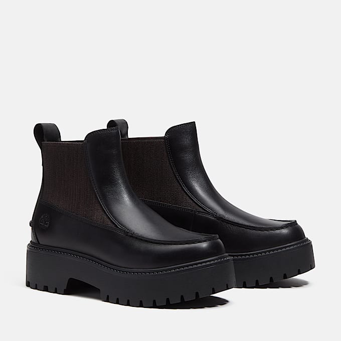 Stone Street Chelsea Boot mit Plateausohle fr Damen in Schwarz TBL Schwarz ALT4