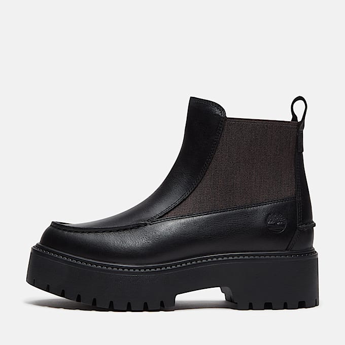 Stone Street Chelsea Boot mit Plateausohle fr Damen in Schwarz TBL Schwarz ALT8