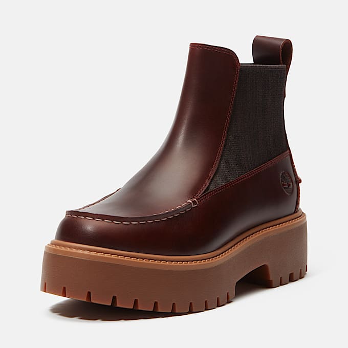 Stone Street Chelsea Boot mit Plateausohle fr Damen in Burgunderrot TBL Burgunderrot ALT10