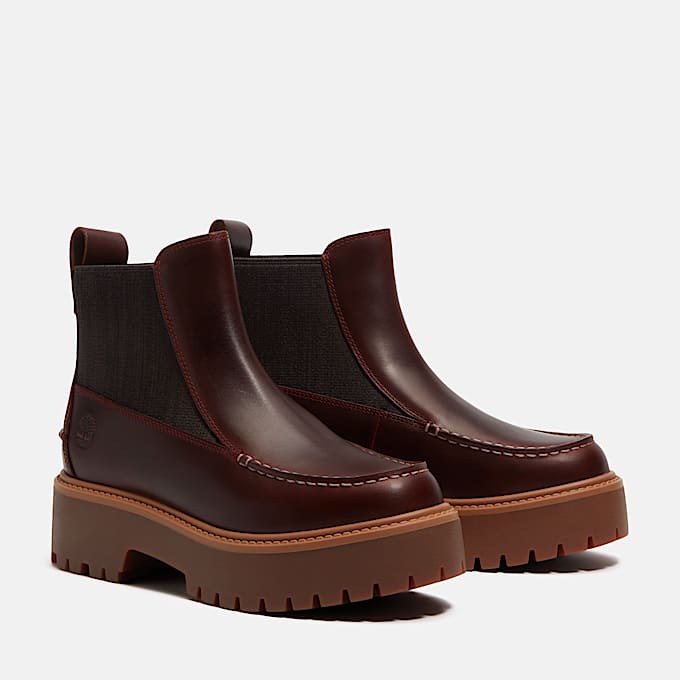 Stone Street Chelsea Boot mit Plateausohle fr Damen in Burgunderrot TBL Burgunderrot ALT4