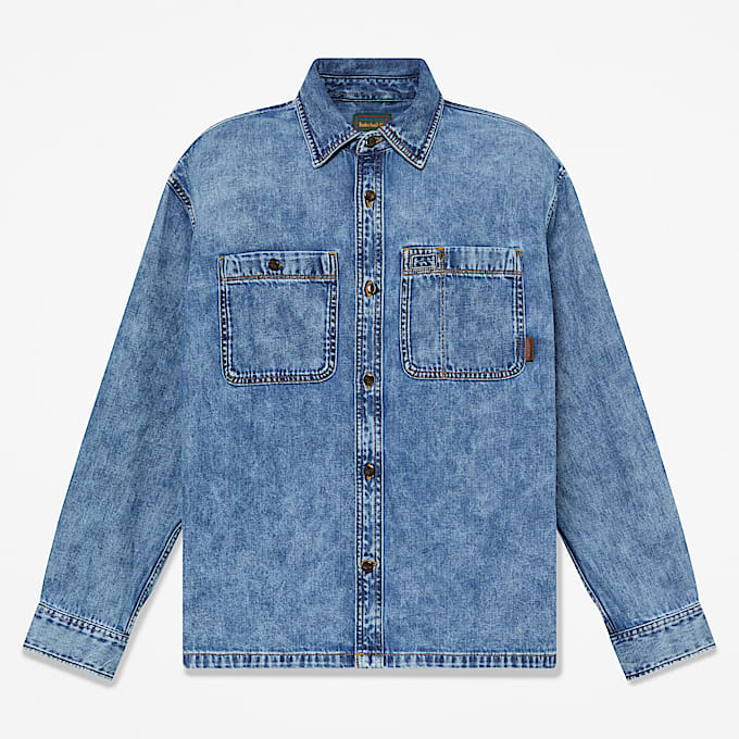 DenimHemd mit Tasche fr Herren in Blau TBL Blau HERO