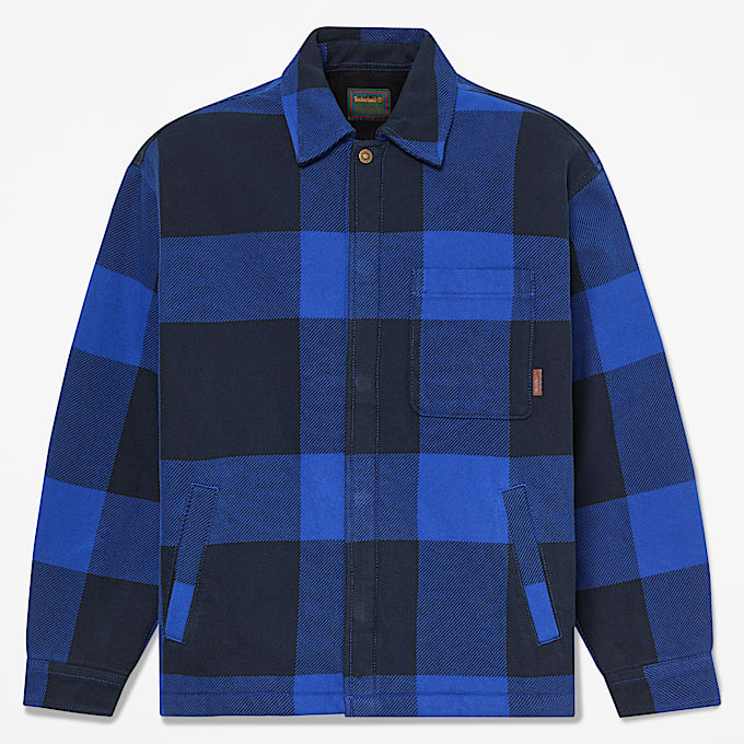 Karierte Hemdjacke mit Fleecefutter fr Herren in Blau TBL Blau HERO
