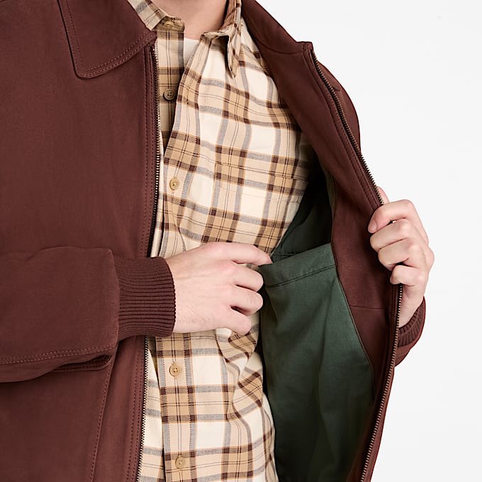 Bomberjacke aus Leder fr Herren in Dunkelbraun TBL Braun ALT3