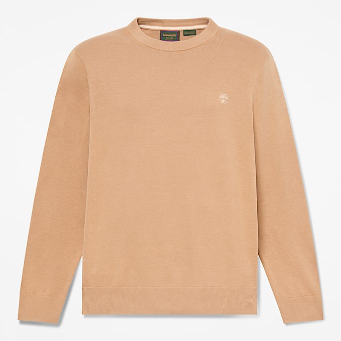 Williams River Baumwollpullover mit Rundhalsausschnitt fr Herren in Hellbraun TBL Braun HERO