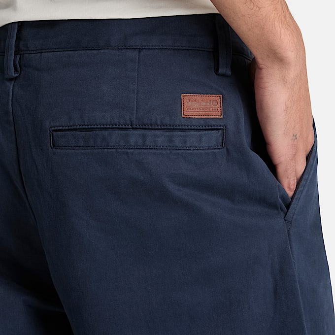 Chinohose aus schwerem gepeachtem Twill fr Herren in Dunkelblau TBL Blau ALT3