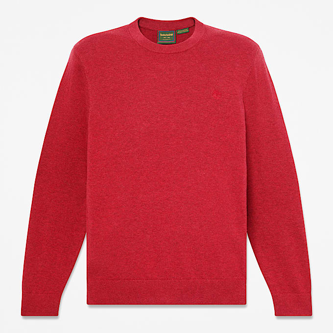 Williams River Baumwollpullover mit Rundhalsausschnitt fr Herren in Rot TBL Rot HERO