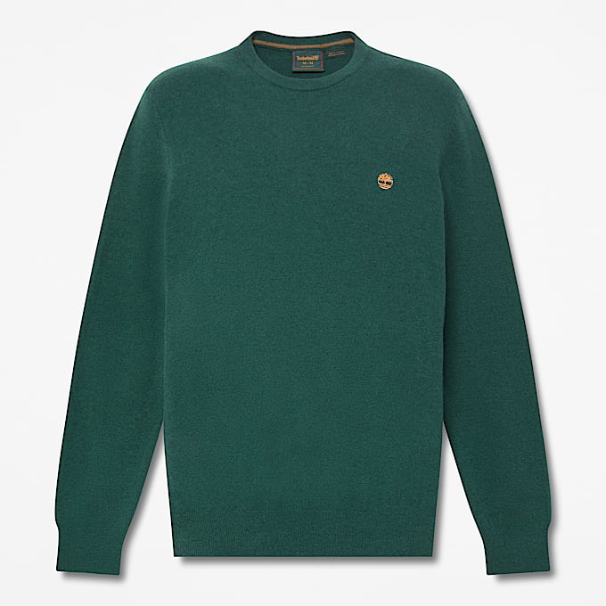 Cohas Brook Pullover mit Rundhalsausschnitt aus Merinowolle fr Herren in Dunkelgrn TBL Grn HERO