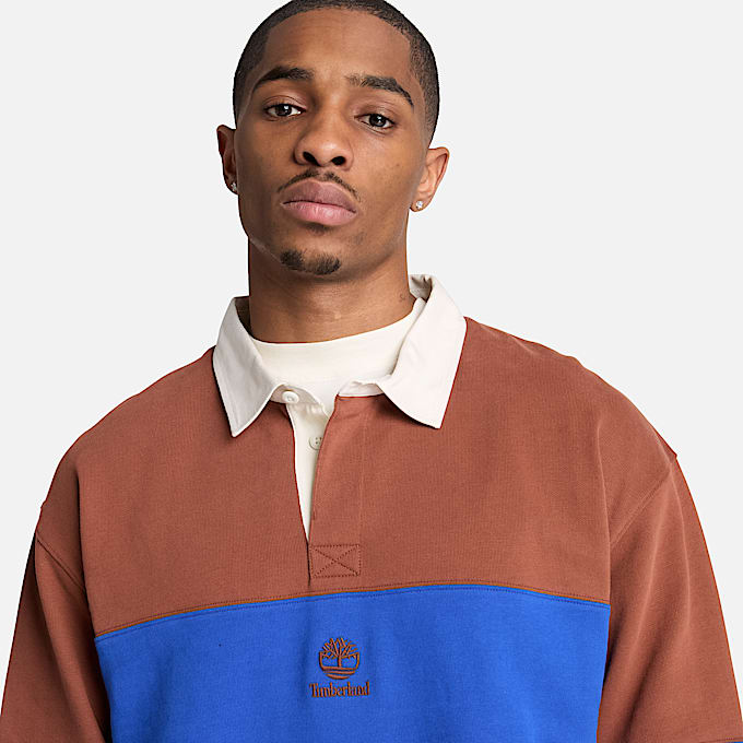 RugbyPoloSweatshirt fr Herren in BraunBlau TBL Braun ALT3