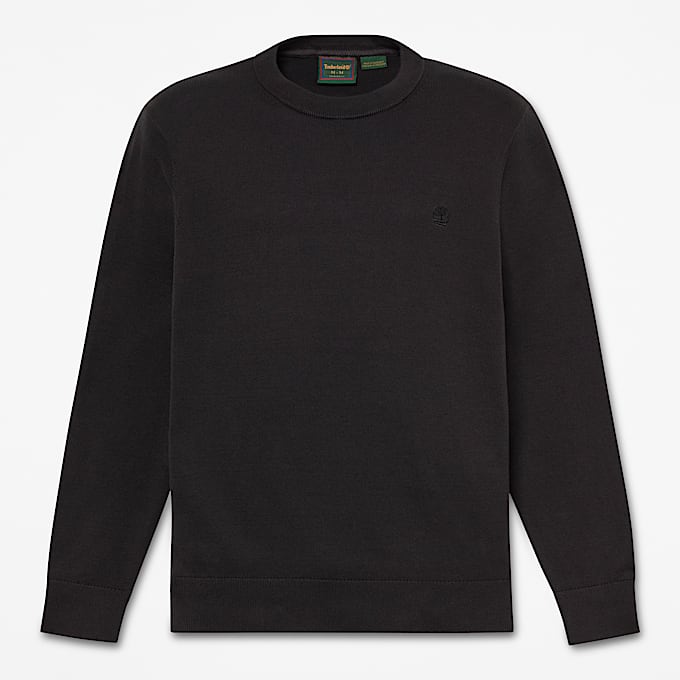 Williams River Baumwollpullover mit Rundhalsausschnitt fr Herren in Schwarz TBL Schwarz HERO