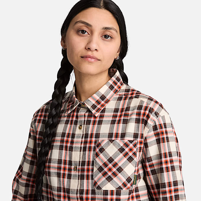 Mittelschweres FlanellLangarmhemd fr Damen in Beige TBL Beige ALT3