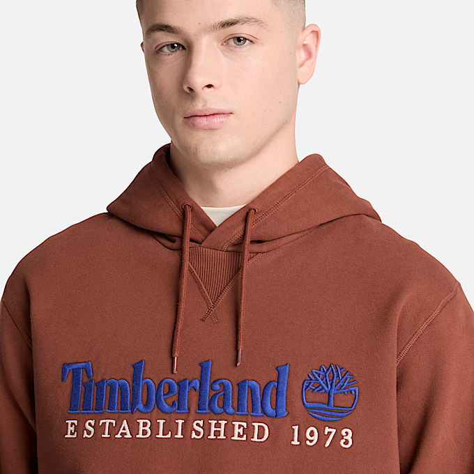 Hoodie mit Established 1973Logostickerei fr Herren in Braun TBL Braun ALT3