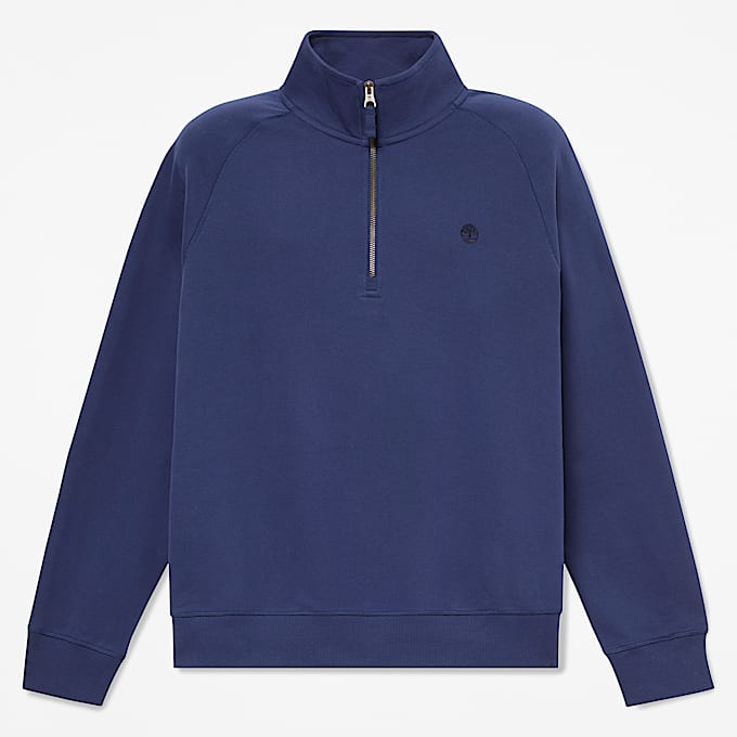 Exeter River Sweatshirt mit gesticktem Logo und Viertelreiverschluss fr Herren in Dunkelblau TBL Blau HERO